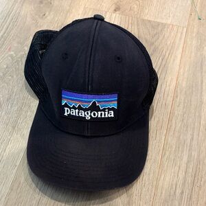 Patagonia Black Hat with Blue and Purple Logo Patch